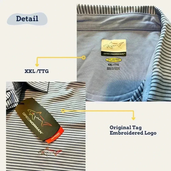 GREG NORMAN: Striped Performance Shirt - Picture 2 of 2